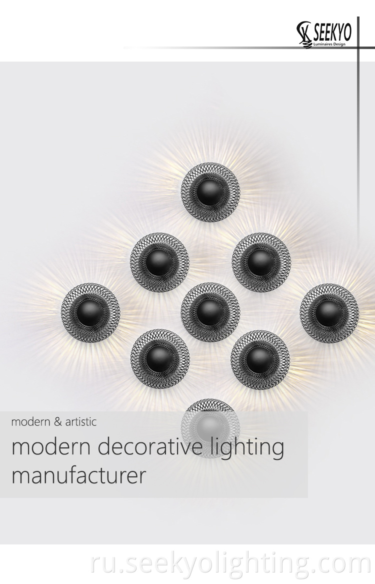 Combination iron mesh anti-glare wall light, on the other hand, features multiple iron mesh shades arranged in a unique pattern to create a stunning visual effect.